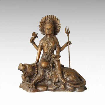 Escultura de bronze do tigre do Bodhisattva do tigre da estátua de Buddha Tpfx-B73